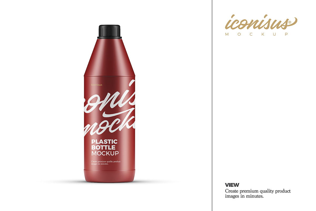 Plastic bottle mockup template, a Cups & Container Mockup by iconisusmockup (Photo 3 of 4)