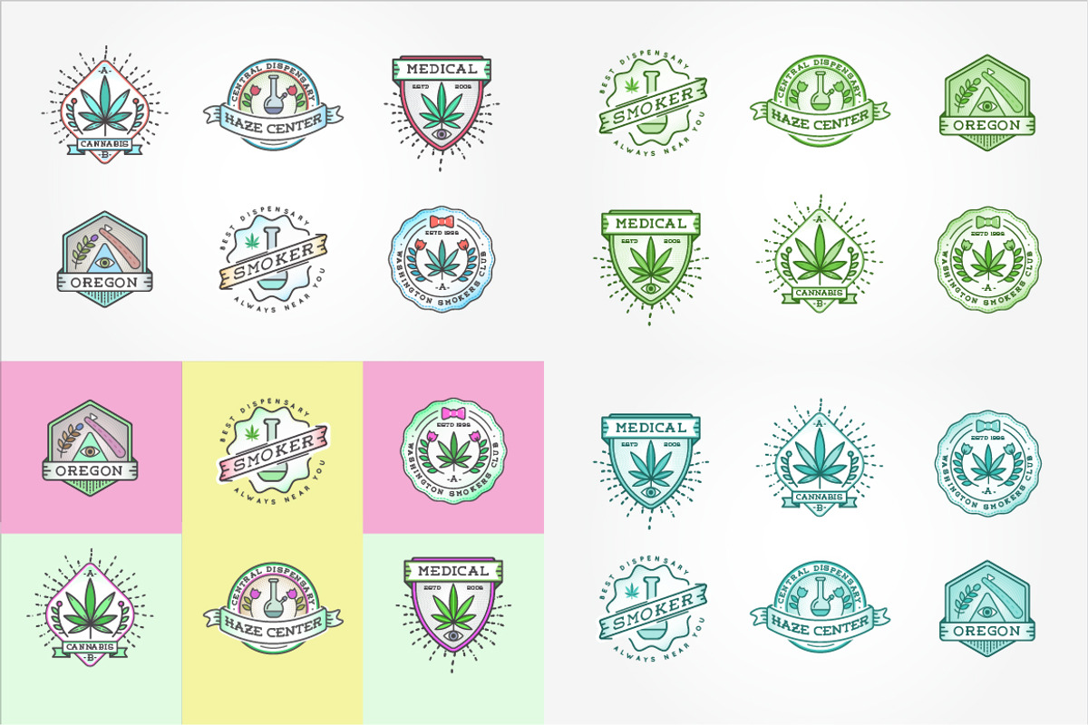 Awesome Cannabis Logotype Templates, a Branding & Logo Template by Ckybe's Corner (Photo 2 of 6)