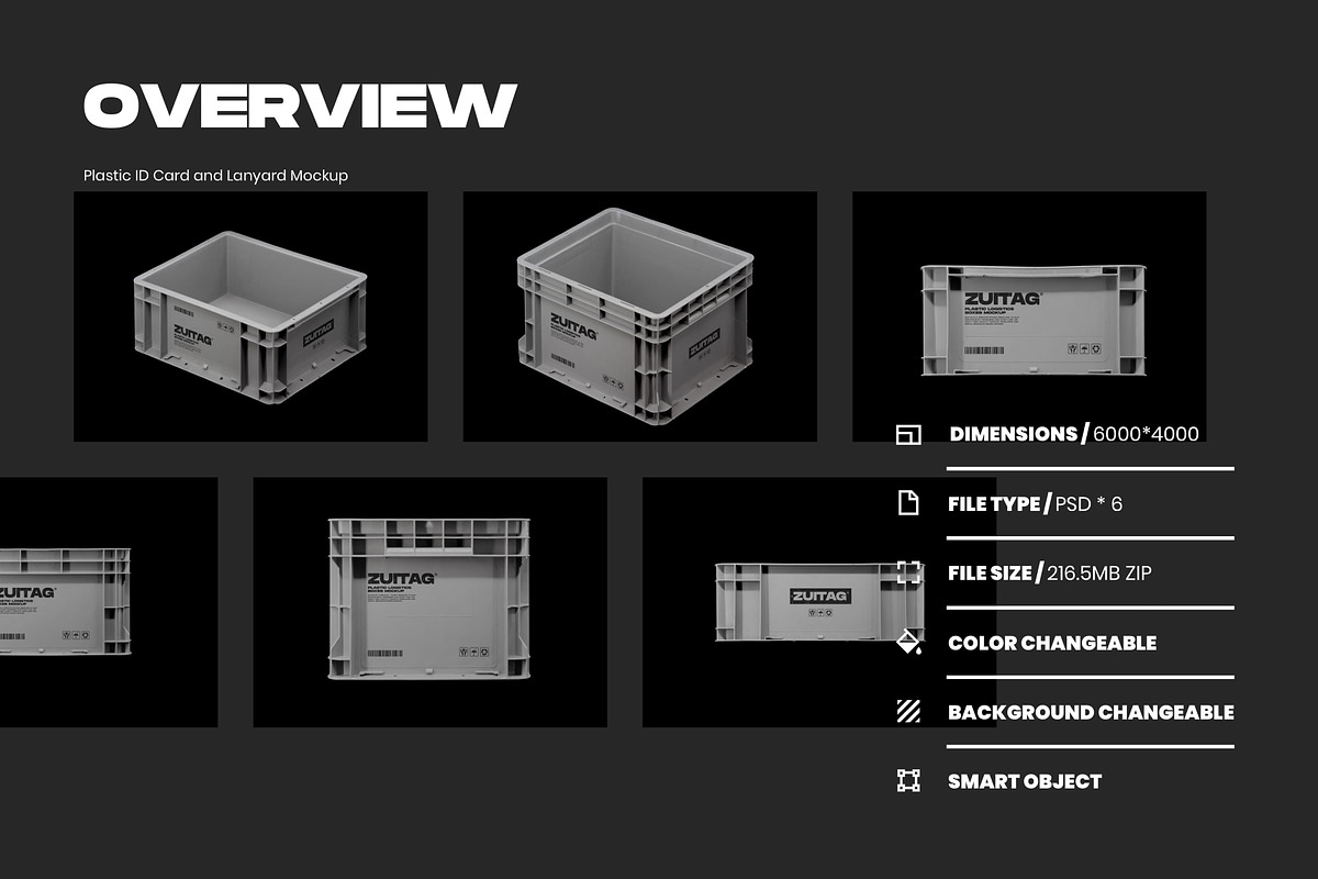 Plastic Logistics Boxes Mockup, a Product Mockup by ZUITag (Photo 6 of 7)