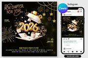 Black Gold New Year Party Flyer Canv, a Flyer Template by graphicforest (Thumbnail 3 of 3)