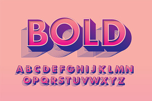 bold typography with outline shadow