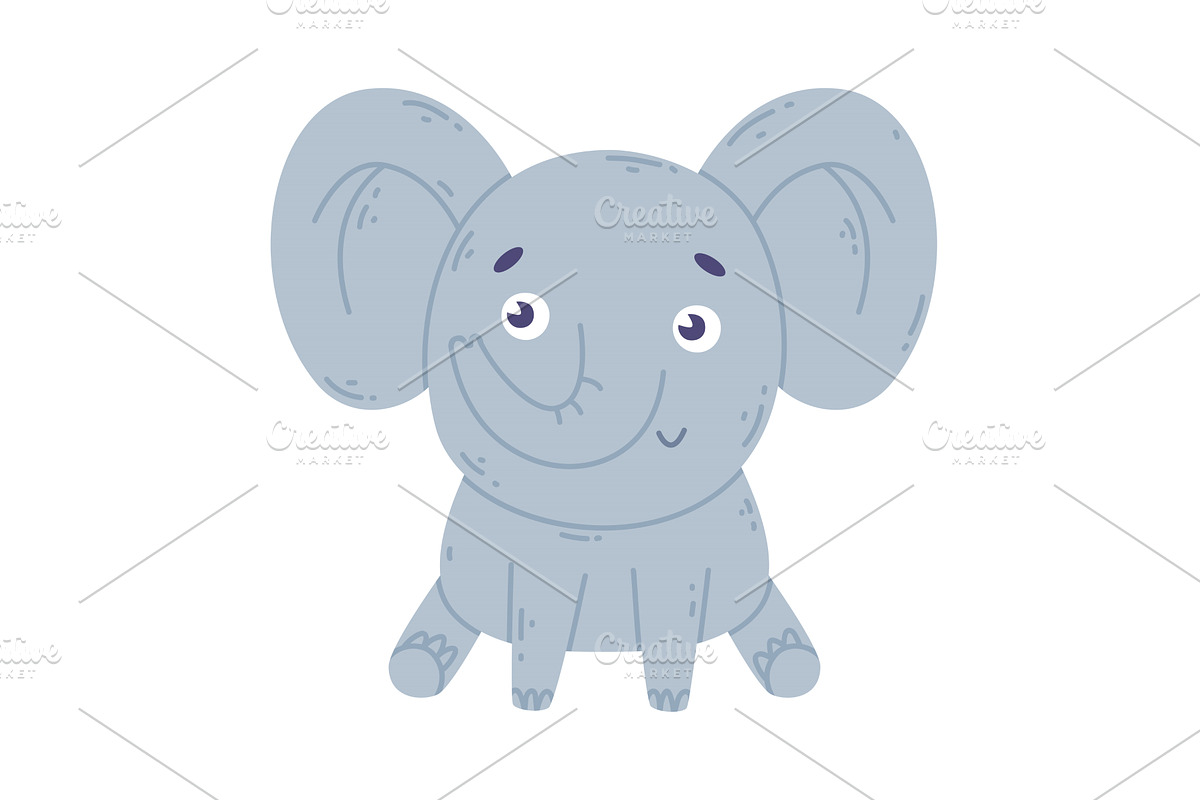 Adorable baby elephant. Lovely wild, an Animal Illustration by TopVectors