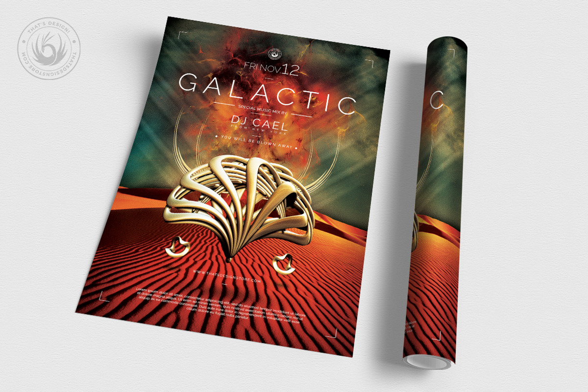 Galactic Sound Flyer Template V1, a Flyer Template by ThatsDesignArt (Photo 3 of 7)