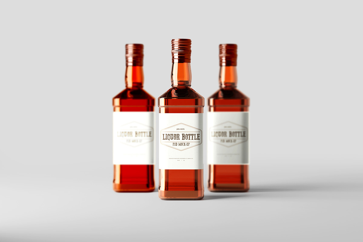 Square Liquor Bottle Mockup, a Cups & Container Mockup by pmvch (Photo 4 of 15)