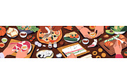 Hands cooking food, top view set, a Food Illustration by PaperTrident (Thumbnail 2 of 8)
