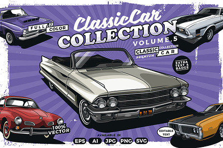 Classic Car Collection vol 5, a Transportation Illustration by The BolzStudio