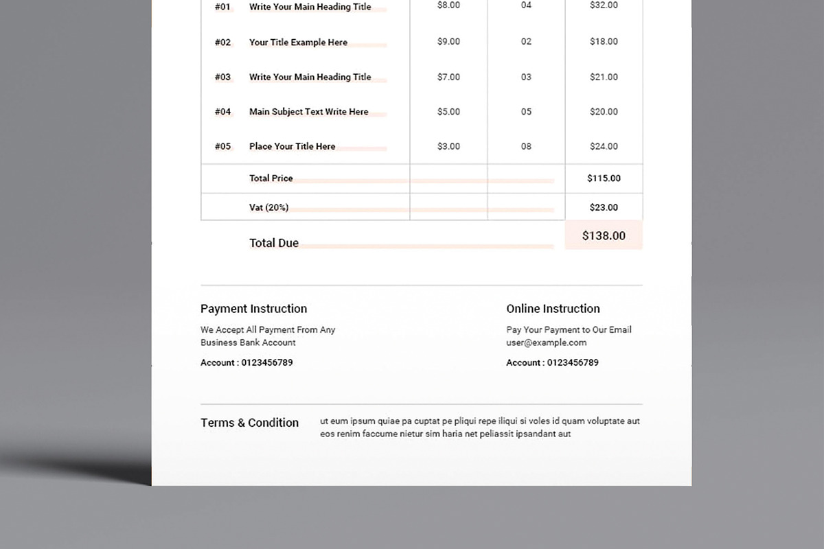 Professional Business Invoice, a Stationery Template by MightyDesign (Photo 5 of 8)