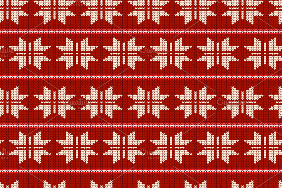 Set of six knitted seamless patterns preview 4