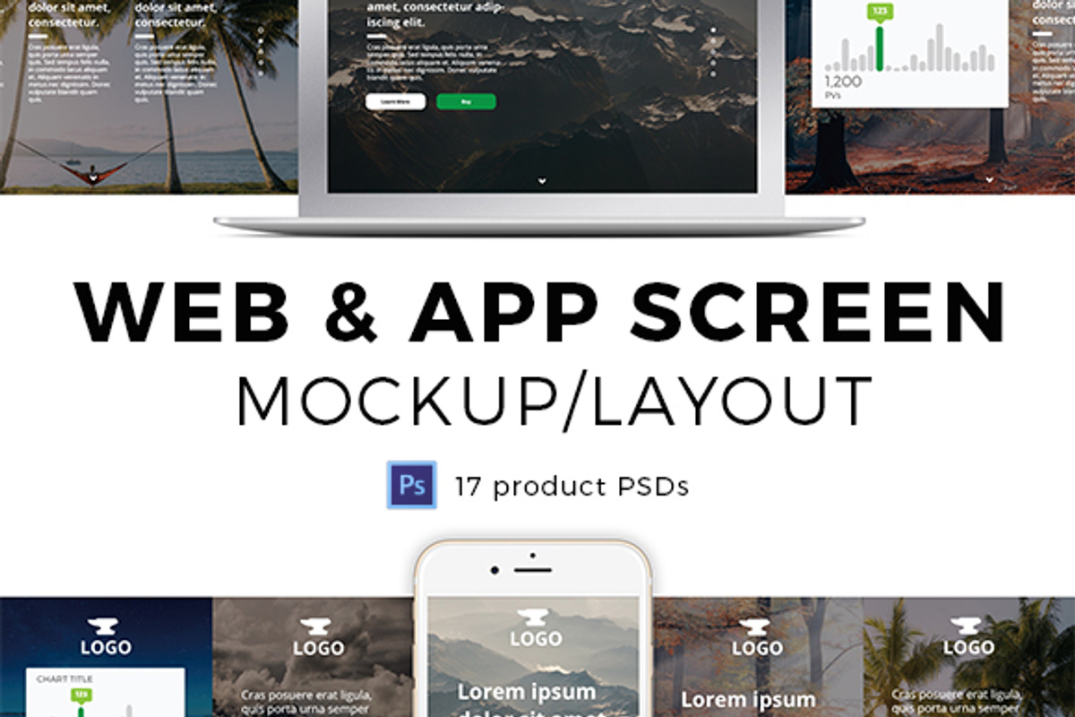 Screen Mockups & Layouts, a Templates & Theme by Loudoun Design Co.