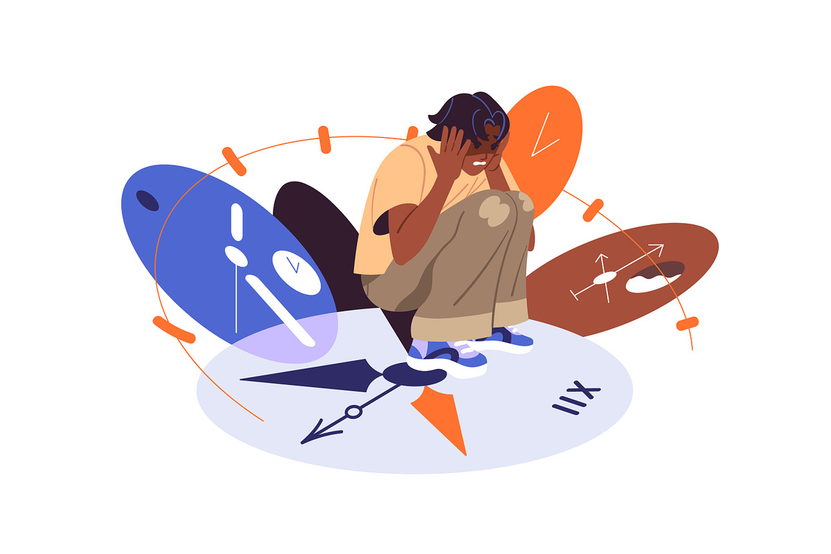 Time concept, people and watches set, a Person Illustration by PaperTrident (Photo 8 of 9)