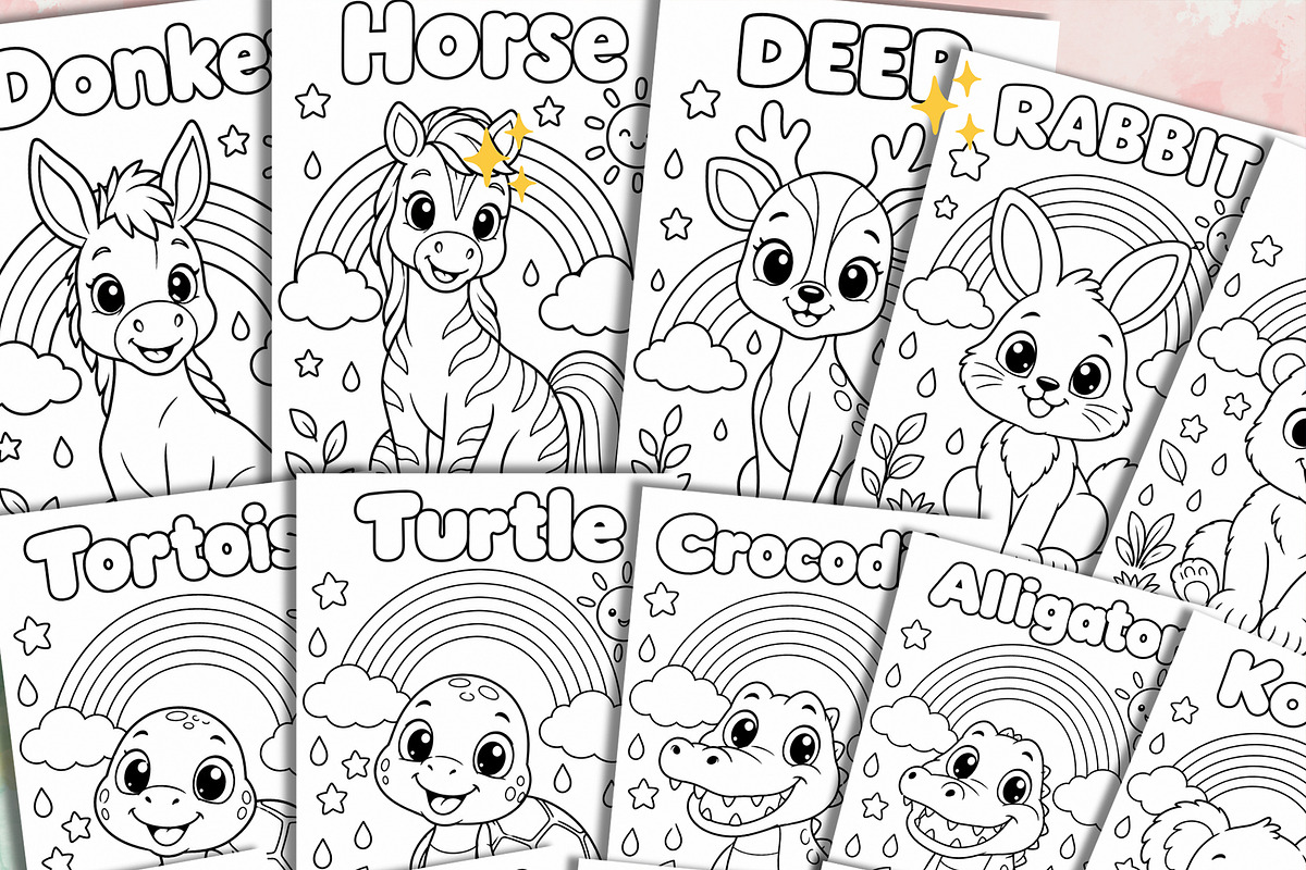 Animal Coloring Book Kids 30 Page, an Education Illustration by Mohammad Sarfaraz (Photo 12 of 15)