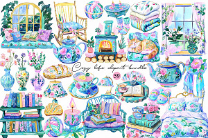 Cozy Life Clipart Bundle, an Object Illustration by Libby Wishes