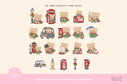 Christmas in London Bear Clipart, an Animal Illustration by Blumensdiary (Thumbnail 2 of 6)