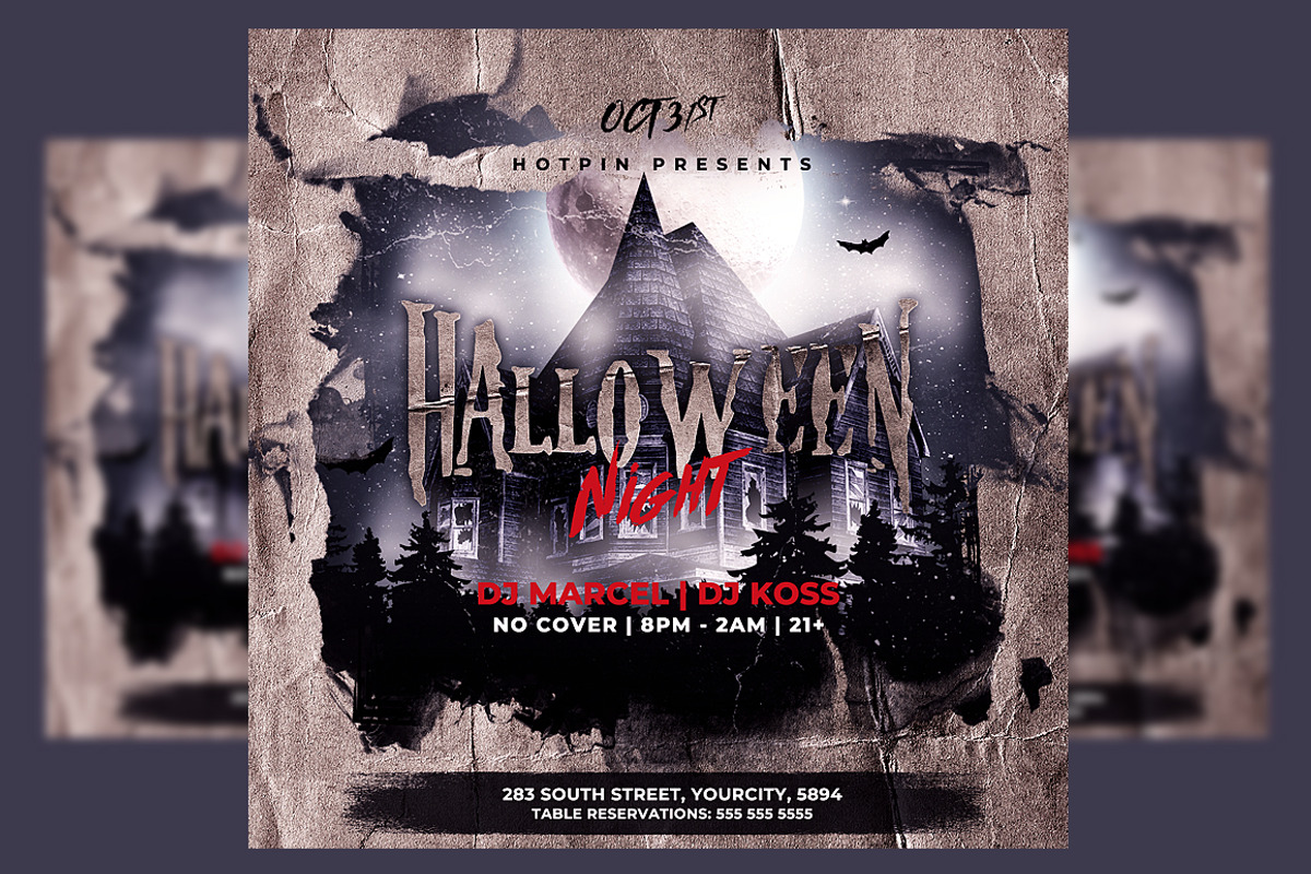 Halloween Flyer Template, a Flyer Template by Hotpin (Photo 1 of 2)