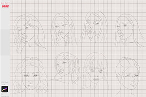 Procreate Portrait Face Guides Stamp