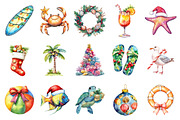 Beach & Christmas Clipart, an Illustration by Daily.Designs (Thumbnail 2 of 3)