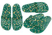 REALISTIC SLIDE SANDALS MOCKUP, a Merchandise Mockup by DaldSgh (Thumbnail 4 of 8)