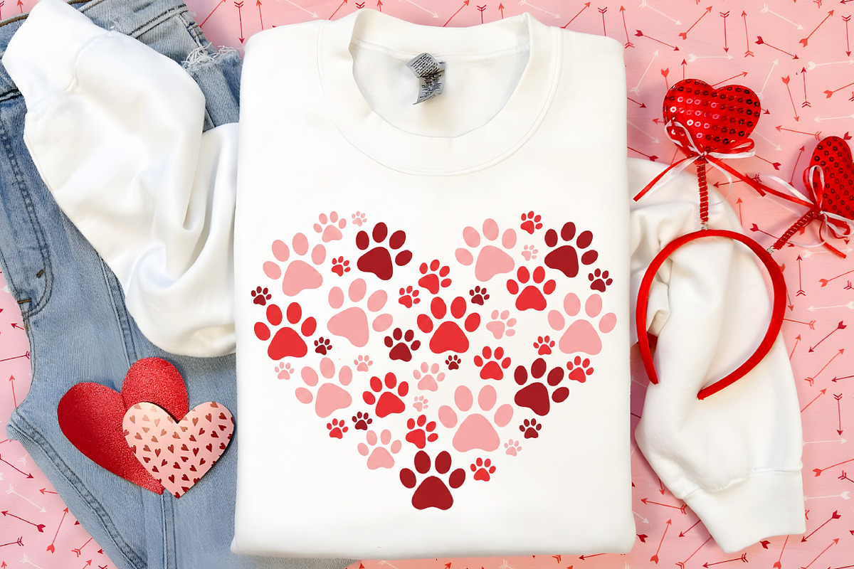 Dog Paw Heart Valentine's Day PNG, an Illustration by Canvas Craft (Photo 5 of 7)