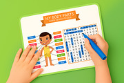 My Body Parts. Educational Flashcard, an Education Illustration by Valin Malin (Thumbnail 5 of 7)