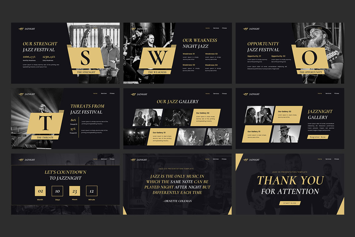 Jazz Night - Presentation Template, a Presentation Template by Haidezign (Photo 4 of 4)