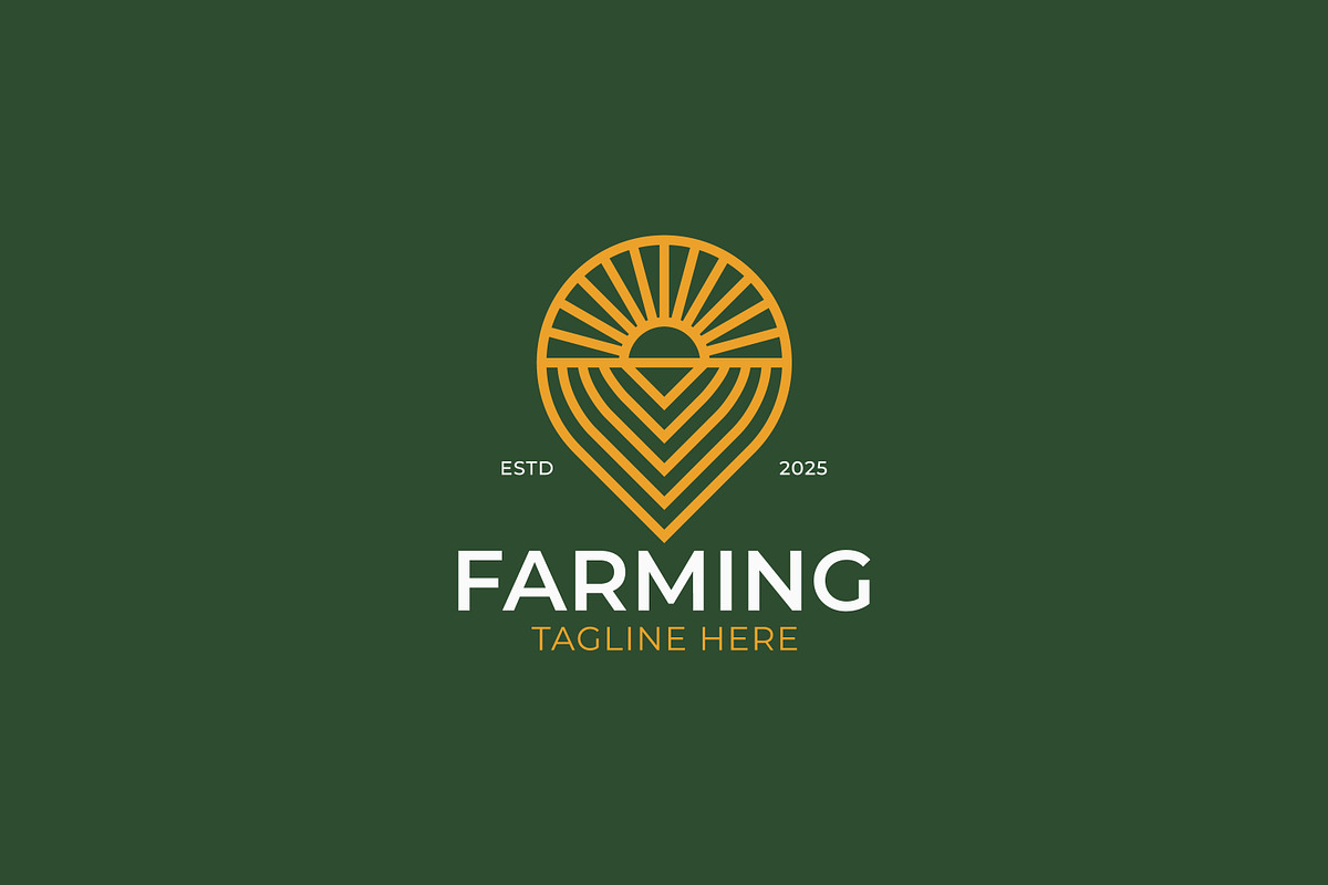 Farming Sunrise Linear Shape Logo, a Branding & Logo Template by Signatoro (Photo 1 of 3)