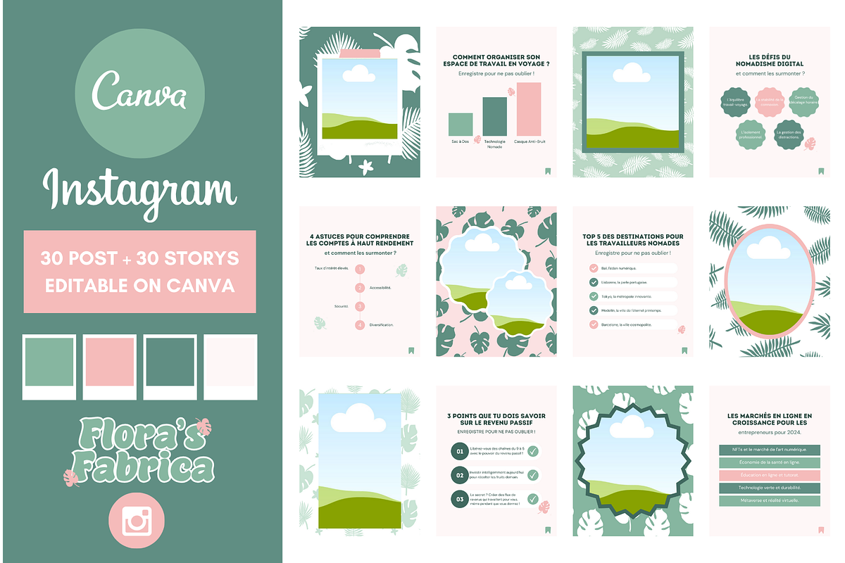 Instagram Business Templates CANVA, a Social Media Template by florasfabrica (Photo 1 of 3)