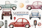 Watercolor Cars Clipart, a Transportation Illustration by TitaLivingArt (Thumbnail 1 of 11)