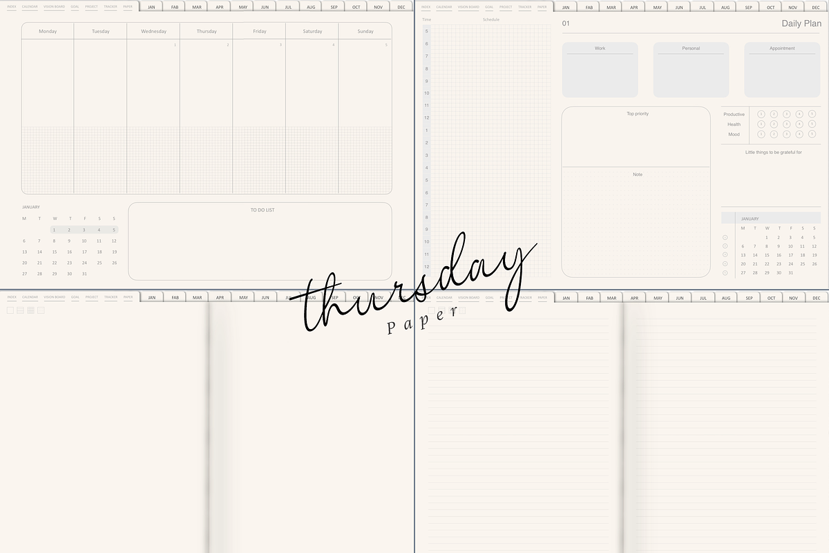 2025 digital planner with hyperlink, a Print Template by Thursdaypaper (Photo 4 of 10)