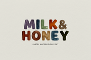 Milk & Honey Watercolor Font, a Symbol Font by gafaroff studio (Thumbnail 1 of 7)
