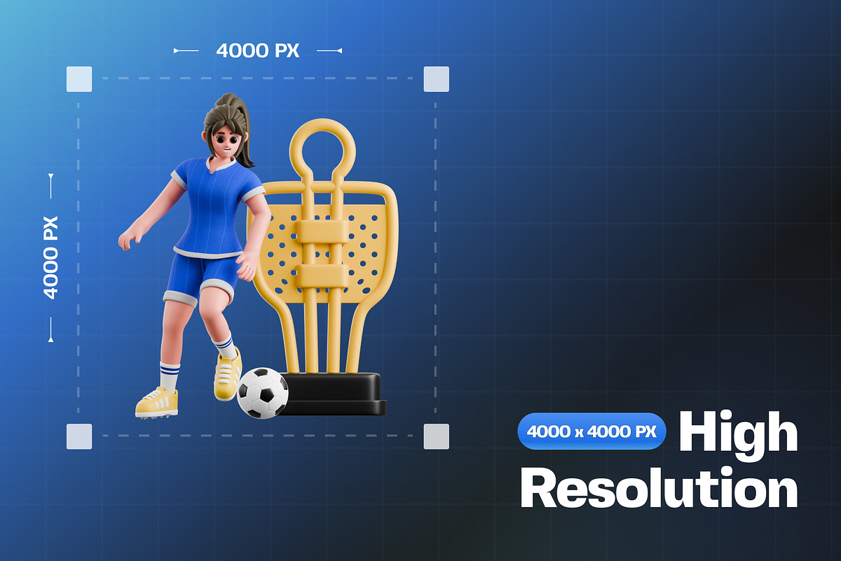Football Women 3D Character Pack, a Characters & Person 3D Model by Haps Space (Photo 2 of 4)