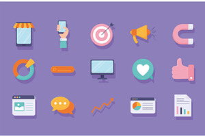 digital marketing icons, an Object Illustration by studiogstock