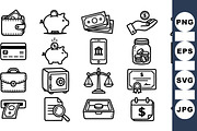 Minimal Finance Icon Clipart Set, an Illustration by designvectx (Thumbnail 1 of 3)