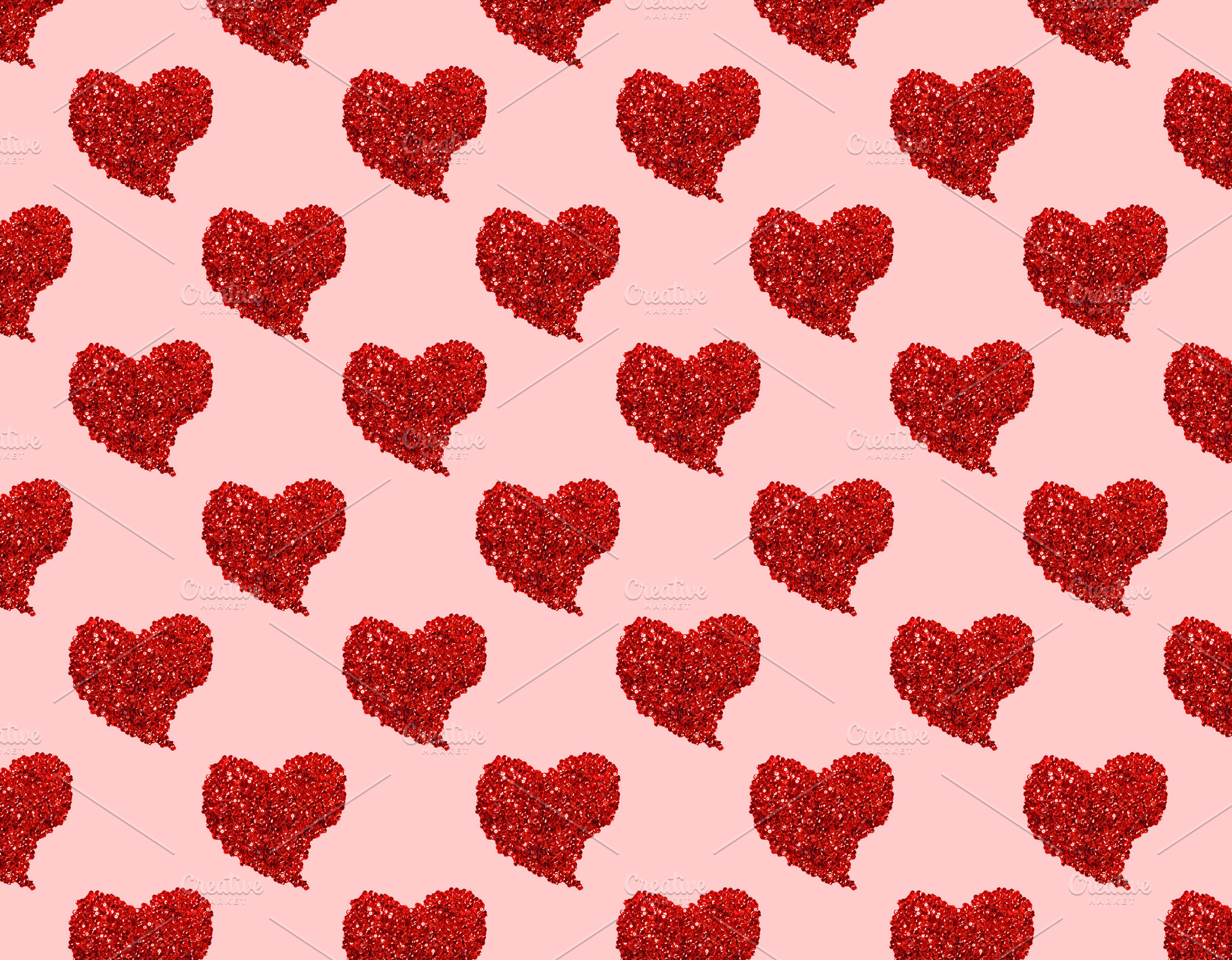 Seamless pattern with hearts and confetti. Vibrant festive desig, a Background Photo by vimart