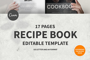 Recipe book template. Canva
