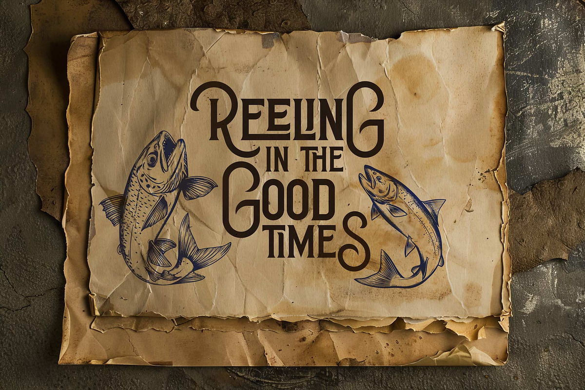Fishery Vintage Label Font, a Serif Font by JumboDesign (Photo 3 of 5)