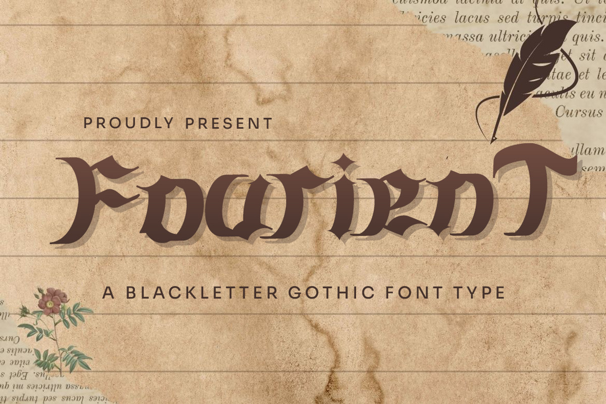 Fourient - Blackletter Gothic Font, a Blackletter Font by Dhabee (Photo 1 of 11)