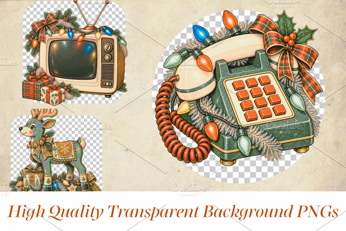 Nostalgic Christmas Clipart Bundle, a Seasonal Illustration by Ink Gallery (Photo 4 of 10)