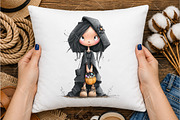 Watercolor Halloween Nurse Clipart, a Seasonal Illustration by OK Design (Thumbnail 4 of 6)