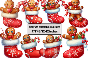 Christmas Gingerbread Man Cookie, an Illustration by Design Market