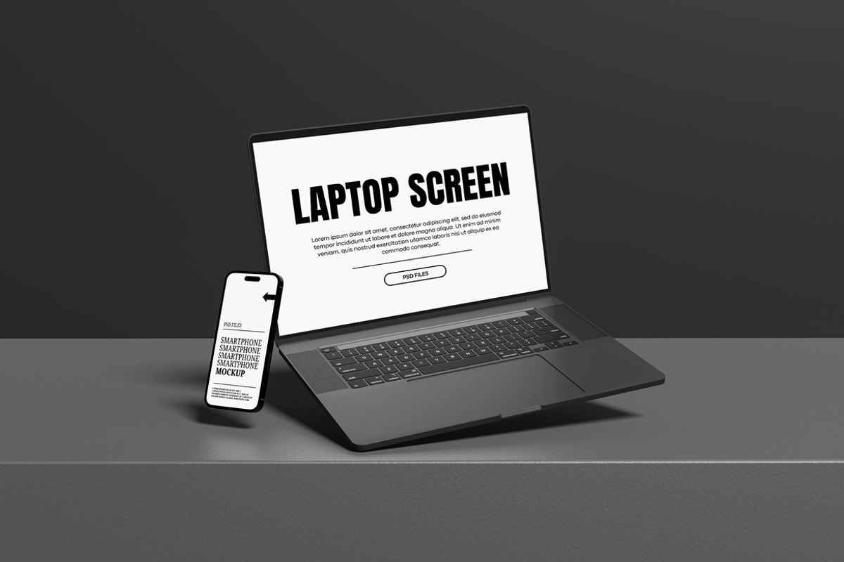 Laptop And Iphone Mockup, a Wearable Device Mockup by AndikaGraphic (Photo 5 of 6)