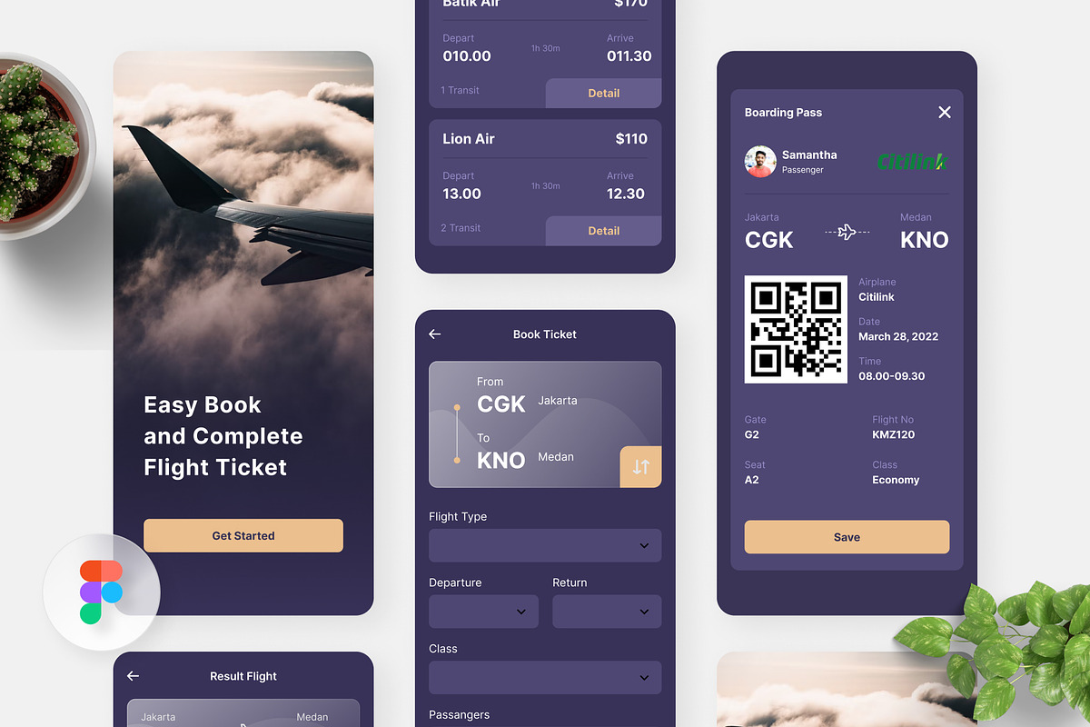 Mosca - Ticket Airlines App, an UI Kit Template by Panen Creative (Photo 1 of 3)