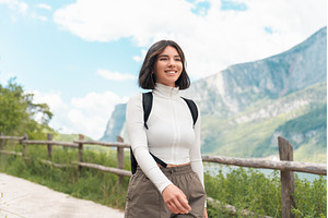 Joy in every step, a carefree woman, a Person Photo by AD Stock Images