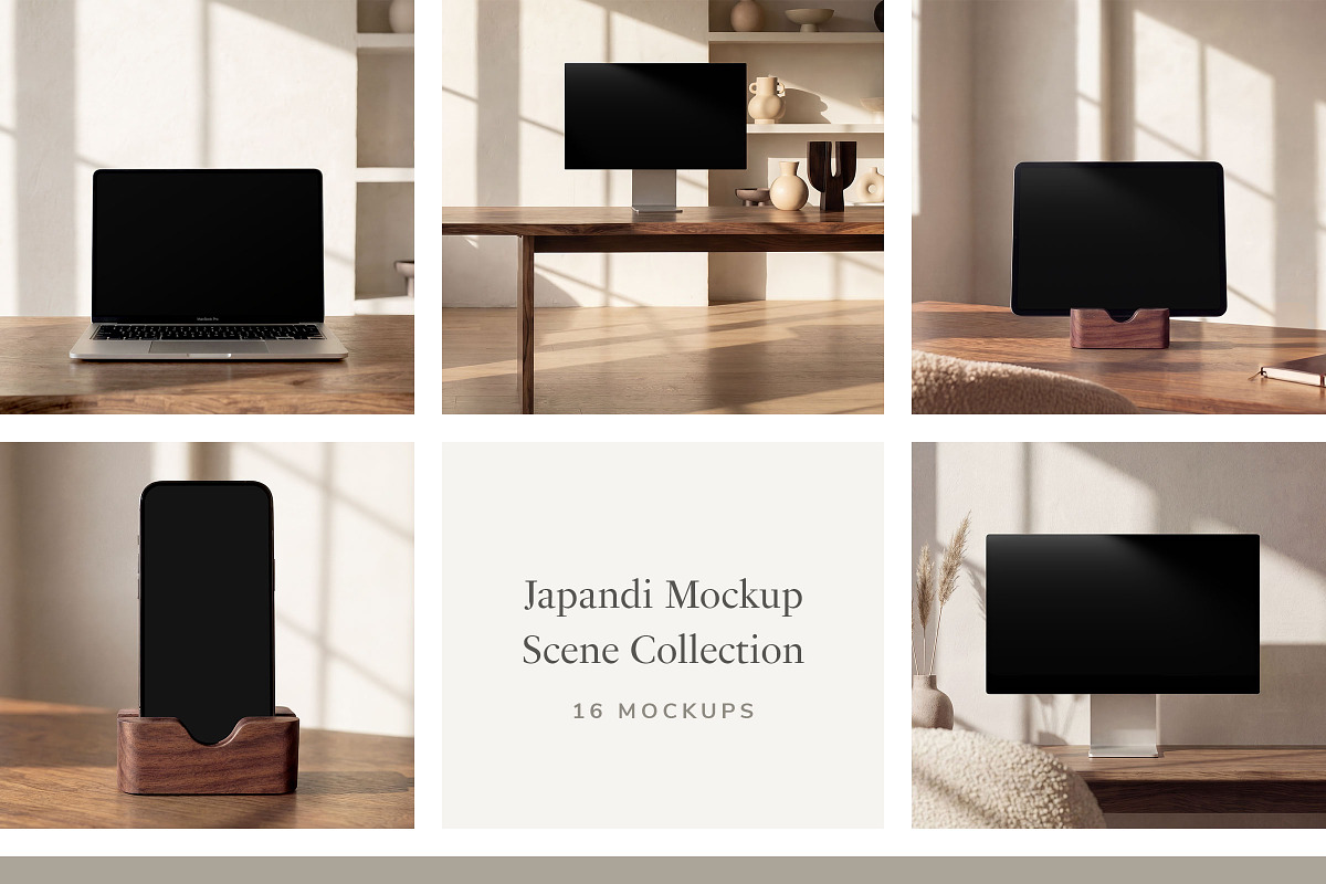 Japandi Device Mockup Collection, a Device Mockup by Ruben Stom (Photo 1 of 13)