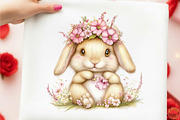 Whimsical Spring Rabbits Easter Clip, an Illustration by designcity5 (Thumbnail 3 of 5)