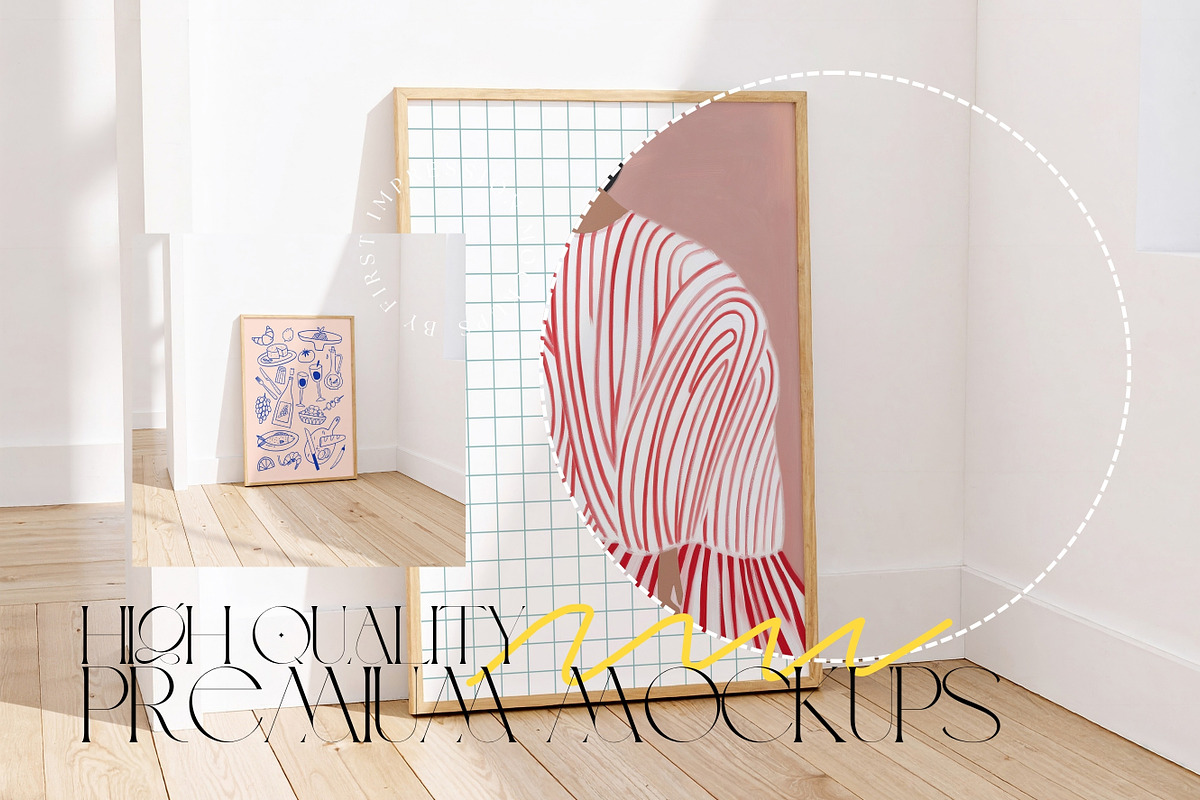 4x Bundle Interior Frame Mockups, an Advertising Mockup by First Impression Mockups (Photo 4 of 7)