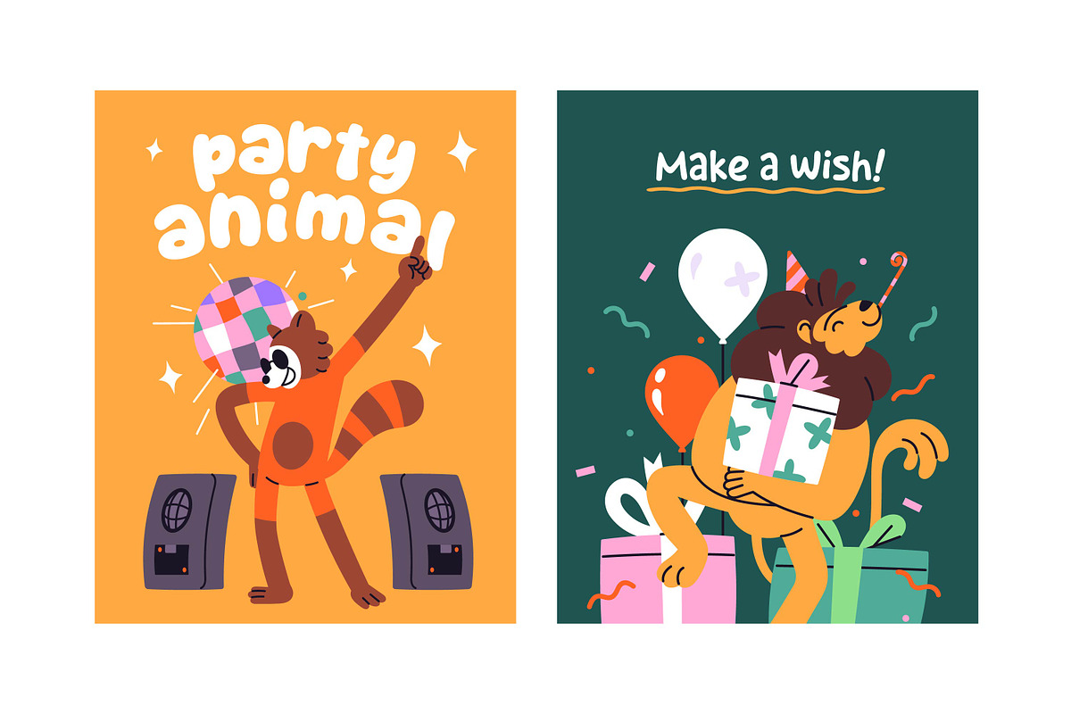 Party animals celebrate holiday set, an Animal Illustration by PaperTrident (Photo 20 of 22)