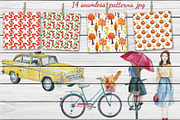 City in fall watercolor set, an Illustration by DollyPotterson (Thumbnail 4 of 8)