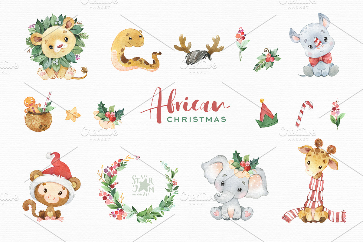 African Christmas Collection, an Animal Illustration by StarJam (Photo 2 of 5)