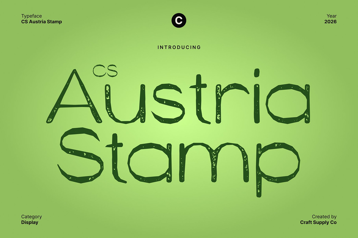 CS Austria Stamp, a Sans Serif Font by Craft Supply Co. (Photo 1 of 8)
