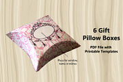 6 Gift Pillow Boxes - PDF Patterns, a Print Template by Kseniya-Omega (Thumbnail 1 of 4)